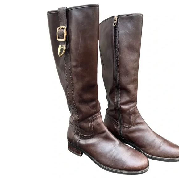 Coach Women’s Easton Brown Leather Riding Boot Size US 7.5 - Picture 4 of 15